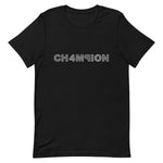 t. Weeyn CHAMPION (CH4M9ION) binary code men and women's black short sleeve t-shirt