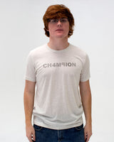 t. Weeyn CHAMPION (CH4M9ION) binary code men's grey short sleeve shirt