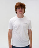 t. Weeyn Game Over binary code men's short sleeve white tee front view