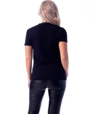 t. Weeyn FREAX binary code inside women's short sleeve black tee back view