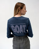 GOAT ASCII and Binary Computer Code Women's  Long Sleeve Navy t-shirt