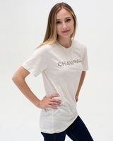 t. Weeyn CHAMPION (CH4M9ION) binary code women's oatmeal short sleeve t shirt
