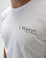 t. Weeyn Game Over binary code men's short sleeve white t shirt front view close up