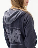 t. Weeyn GOAT binary and ASCII code women's sweatshirt close up