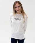 t. Weeyn FREAX binary code Linux inspired women's white long sleeve t-shirt