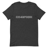 t. Weeyn CHAMPION (CH4M9ION) binary code men and women's unisex dark grey short sleeve t-shirts