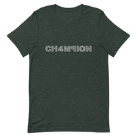 t. Weeyn CHAMPION (CH4M9ION) binary code men and women's forest green short sleeve tshirts