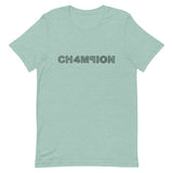 t. Weeyn CHAMPION (CH4M9ION) binary code men and women's heather prism dust blue short sleeve shirts