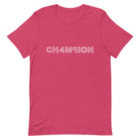 t. Weeyn CHAMPION (CH4M9ION) binary code men and women's pink short sleeve t-shirt