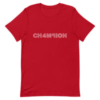 t. Weeyn CHAMPION (CH4M9ION) binary code men and women's red short sleeve t shirts