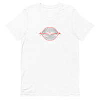 t. Weeyn Kiss My Ass binary code red lips unisex white t shirt 